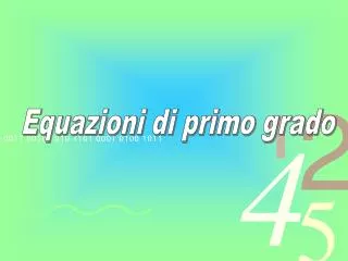 Equazioni di primo grado