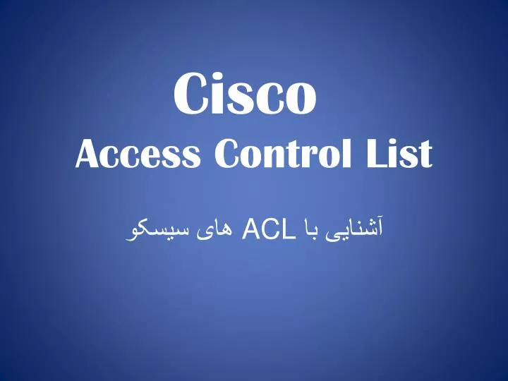 cisco access control list acl