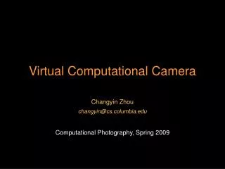 Virtual Computational Camera