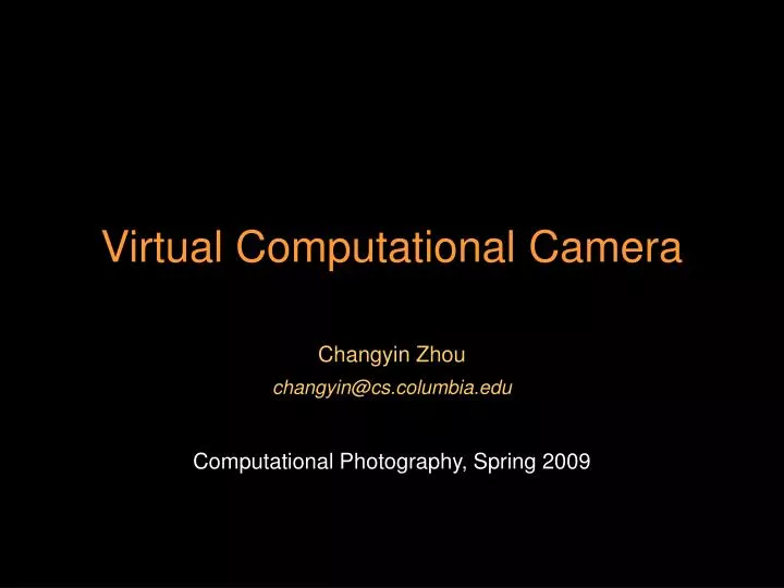 virtual computational camera