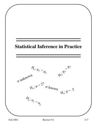 Statistical Inference in Practice