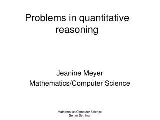 Problems in quantitative reasoning