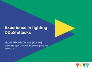 Experience in fighting DDoS attacks