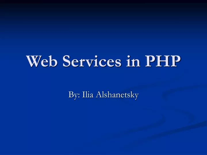 web services in php