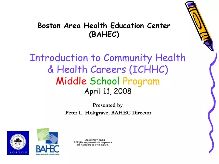 introduction to community health health careers ichhc middle school program april 11 2008