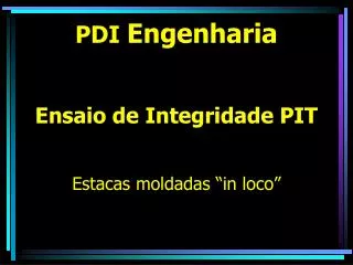 ensaio de integridade pit