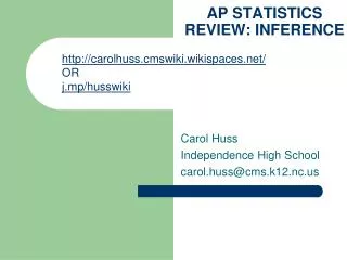 AP STATISTICS REVIEW: INFERENCE