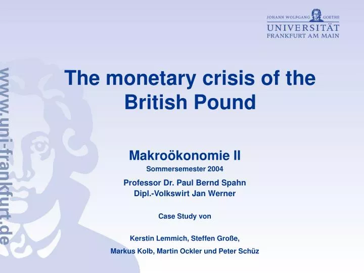 the monetary crisis of the british pound