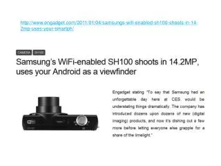 Samsung???s WiFi-enabled SH100 shoots in 14.2MP