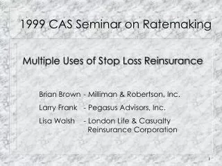 1999 CAS Seminar on Ratemaking