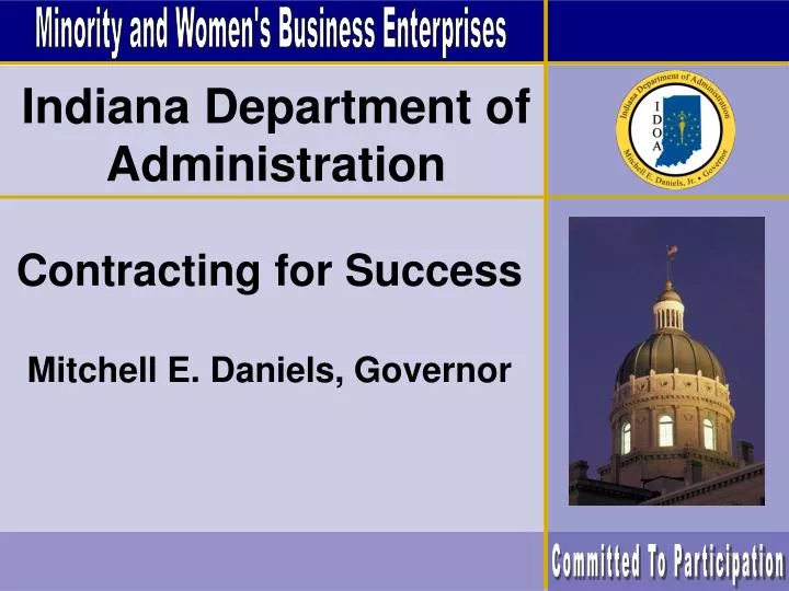 contracting for success mitchell e daniels governor