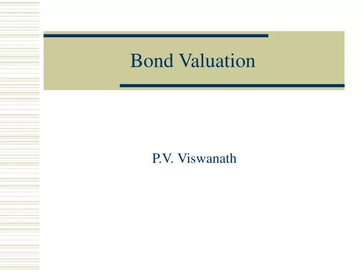bond valuation