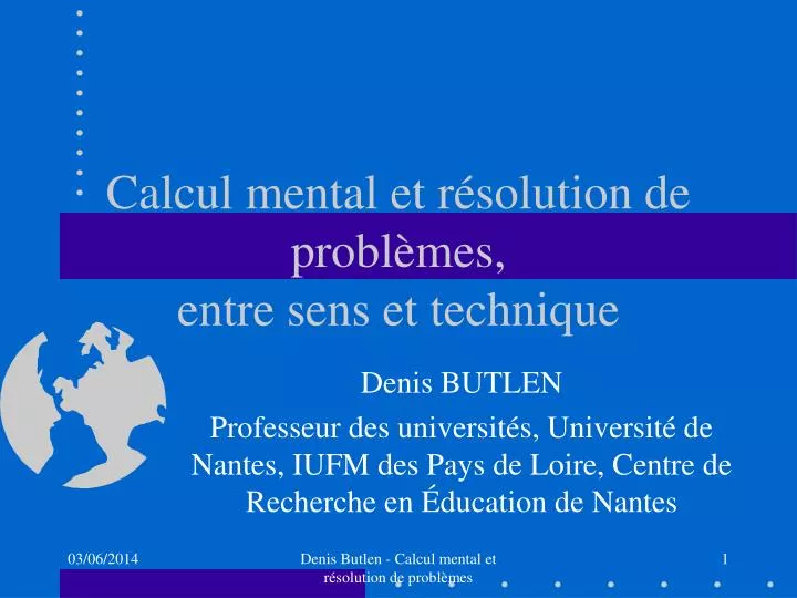 calcul mental et r solution de probl mes entre sens et technique