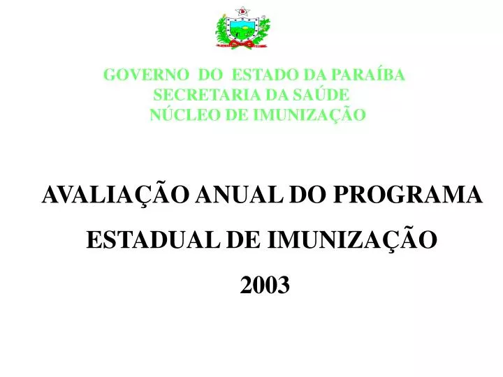 governo do estado da para ba secretaria da sa de n cleo de imuniza o