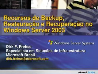 recursos de backup restaura o e recupera o no windows server 2003