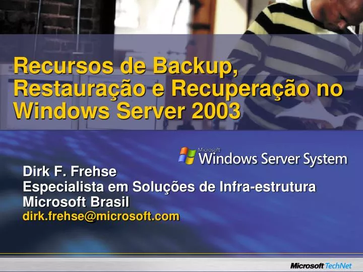recursos de backup restaura o e recupera o no windows server 2003