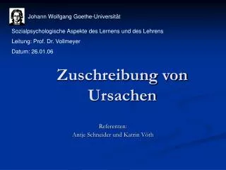 zuschreibung von ursachen