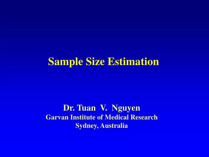 sample size estimation
