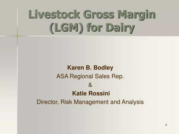 livestock gross margin lgm for dairy