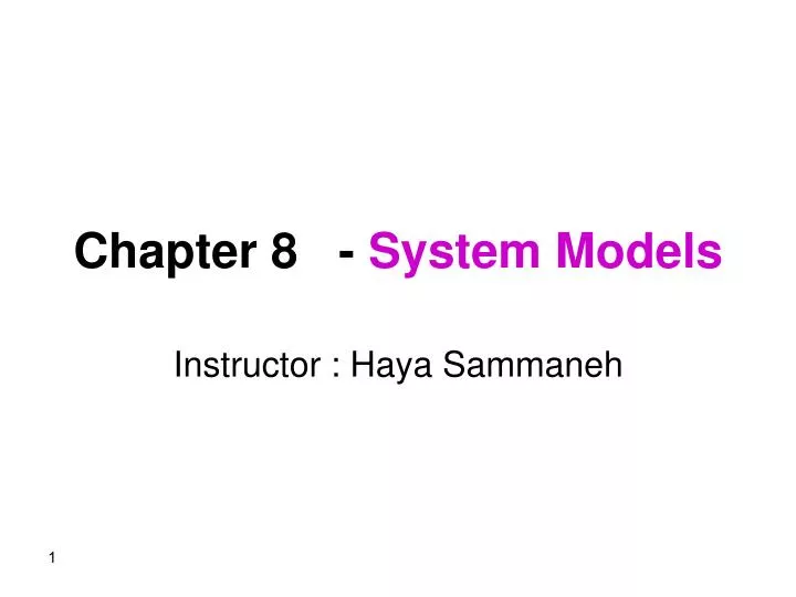 chapter 8 system models