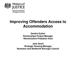 Improving Offenders Access to Accommodation