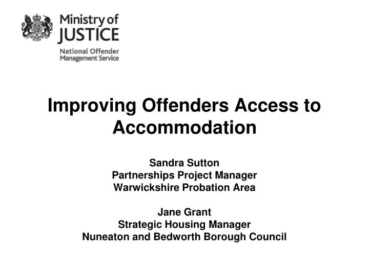 improving offenders access to accommodation