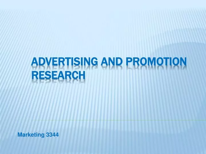advertising and promotion research