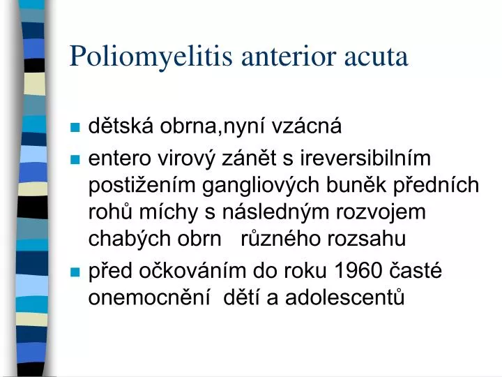poliomyelitis anterior acuta