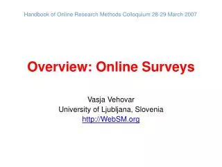 Overview: Online Surveys