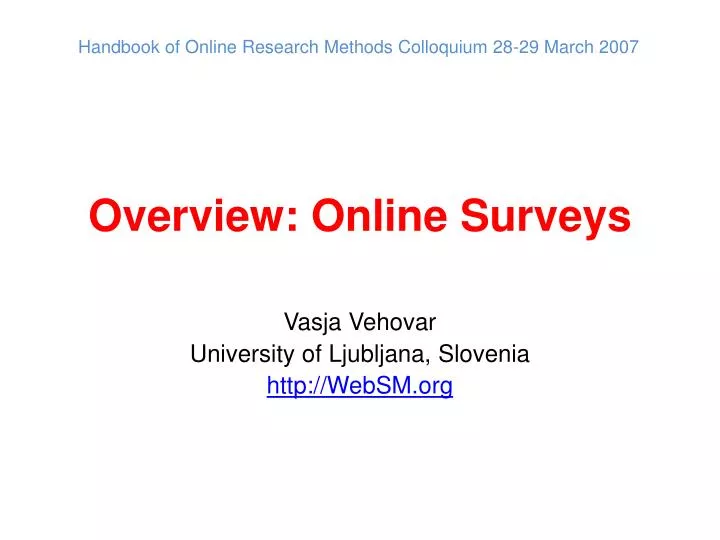 overview online surveys