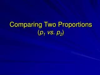 Comparing Two Proportions ( p 1 vs. p 2 )