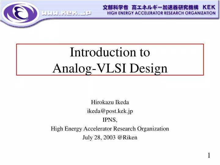 introduction to analog vlsi design