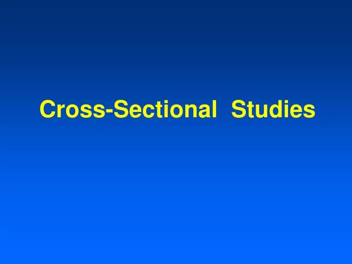 cross sectional studies