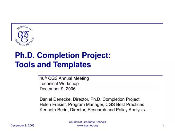 ph d completion project tools and templates