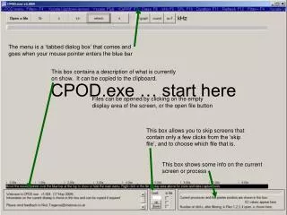 CPOD.exe … start here