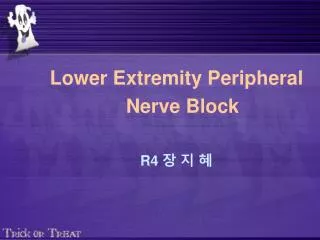 Lower Extremity Peripheral Nerve Block R4 장 지 혜