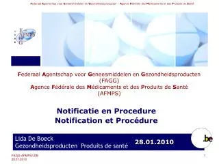 Notificatie en Procedure Notification et Procédure
