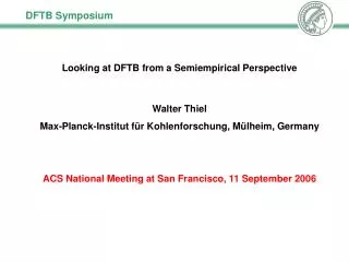 DFTB Symposium