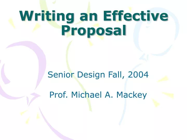 writing an effective proposal
