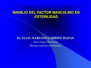 manejo del factor masculino en esterilidad