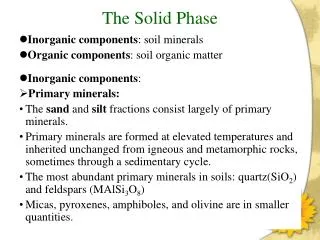 the solid phase