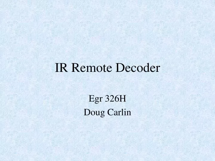 ir remote decoder