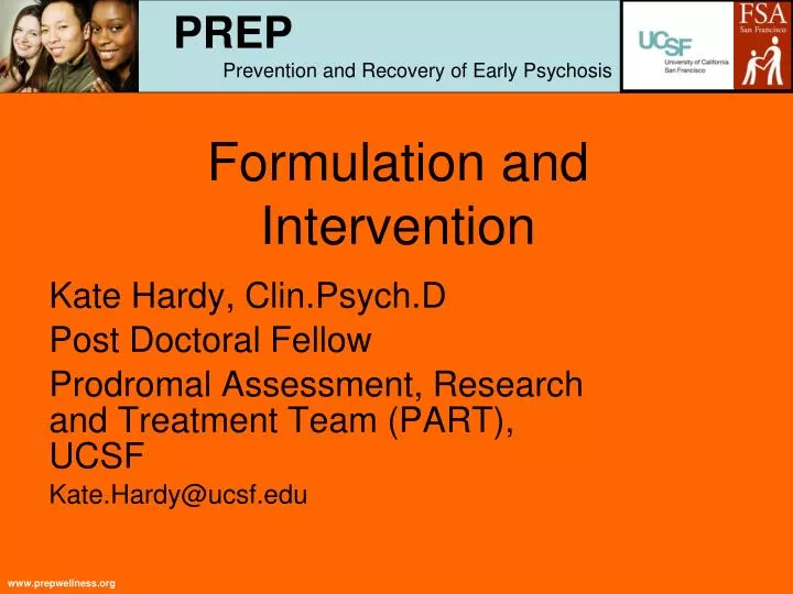 formulation and intervention