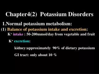 Chapter4(2) Potassium Disorders