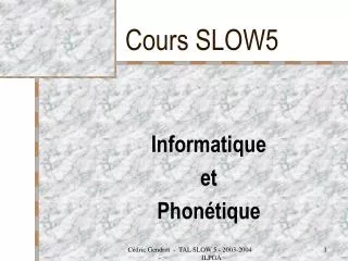 cours slow5