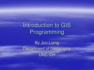 Introduction to GIS Programming