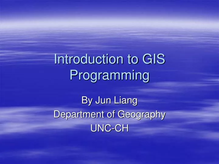 introduction to gis programming