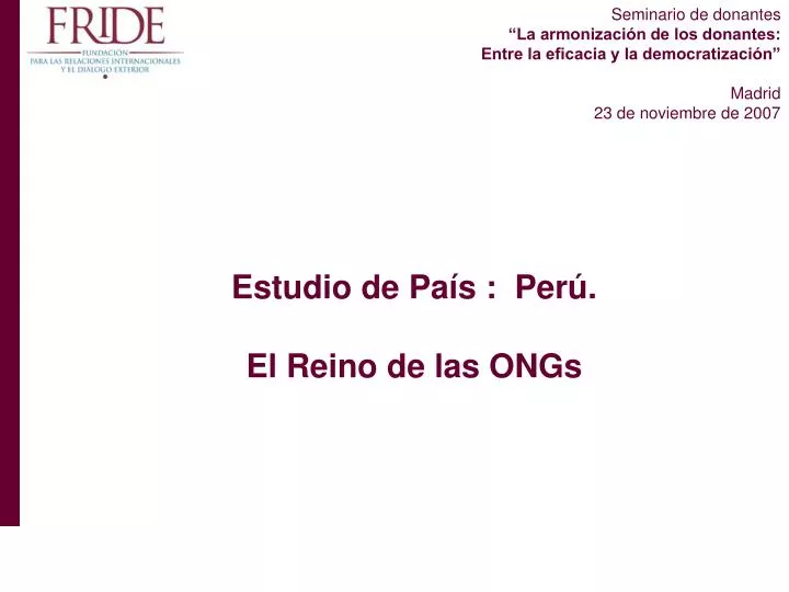 estudio de pa s per el reino de las ongs