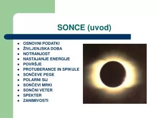 SONCE (uvod)