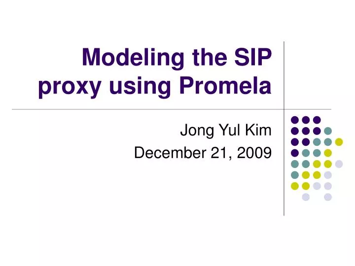 modeling the sip proxy using promela